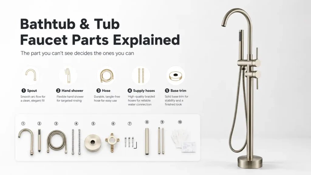 Bathtub & Tub Faucet Parts Explained: The Part You Can’t See Decides the Ones You Can