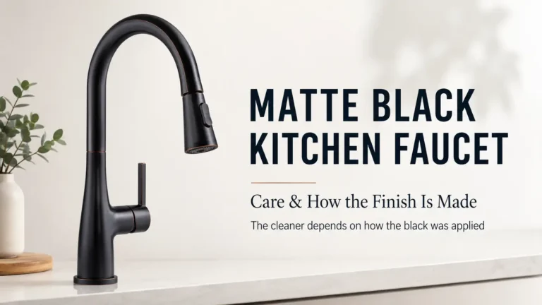 Dark matte faucet illustrating why matte black is a color name rather than one standard faucet finish process.